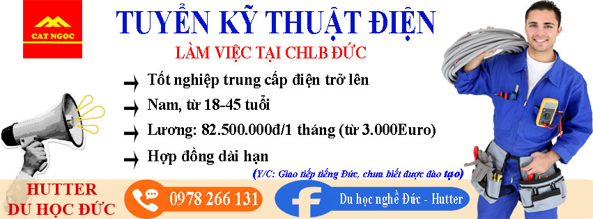 Tuyển Kỹ thuật điện - Làm việc tại CHLB Đức